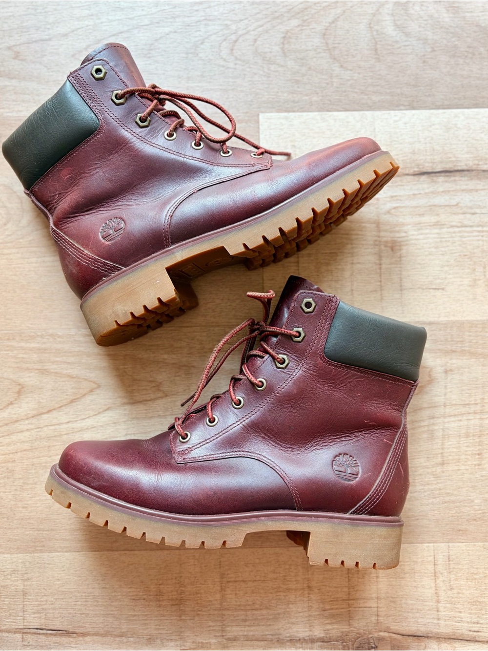 Timberland Burgundy Women’s Jayne Waterproof Leather Boots Size 7